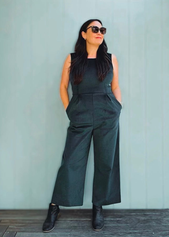 Stevie Jumpsuit Forest Green Corduroy