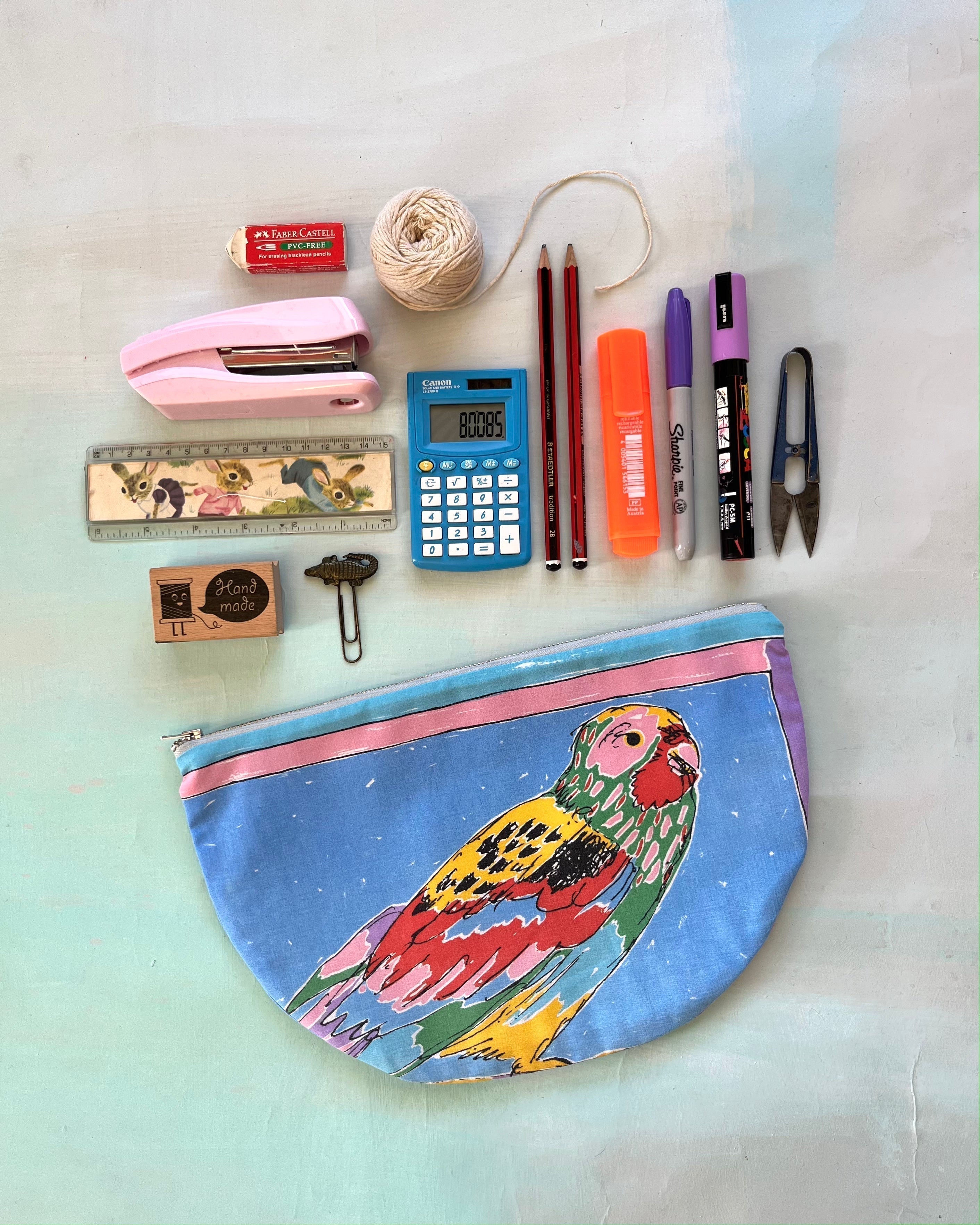 Crescent Purse Vintage Blue Robins