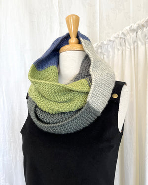 Hand Knitted Infinity Scarf Cool Skies