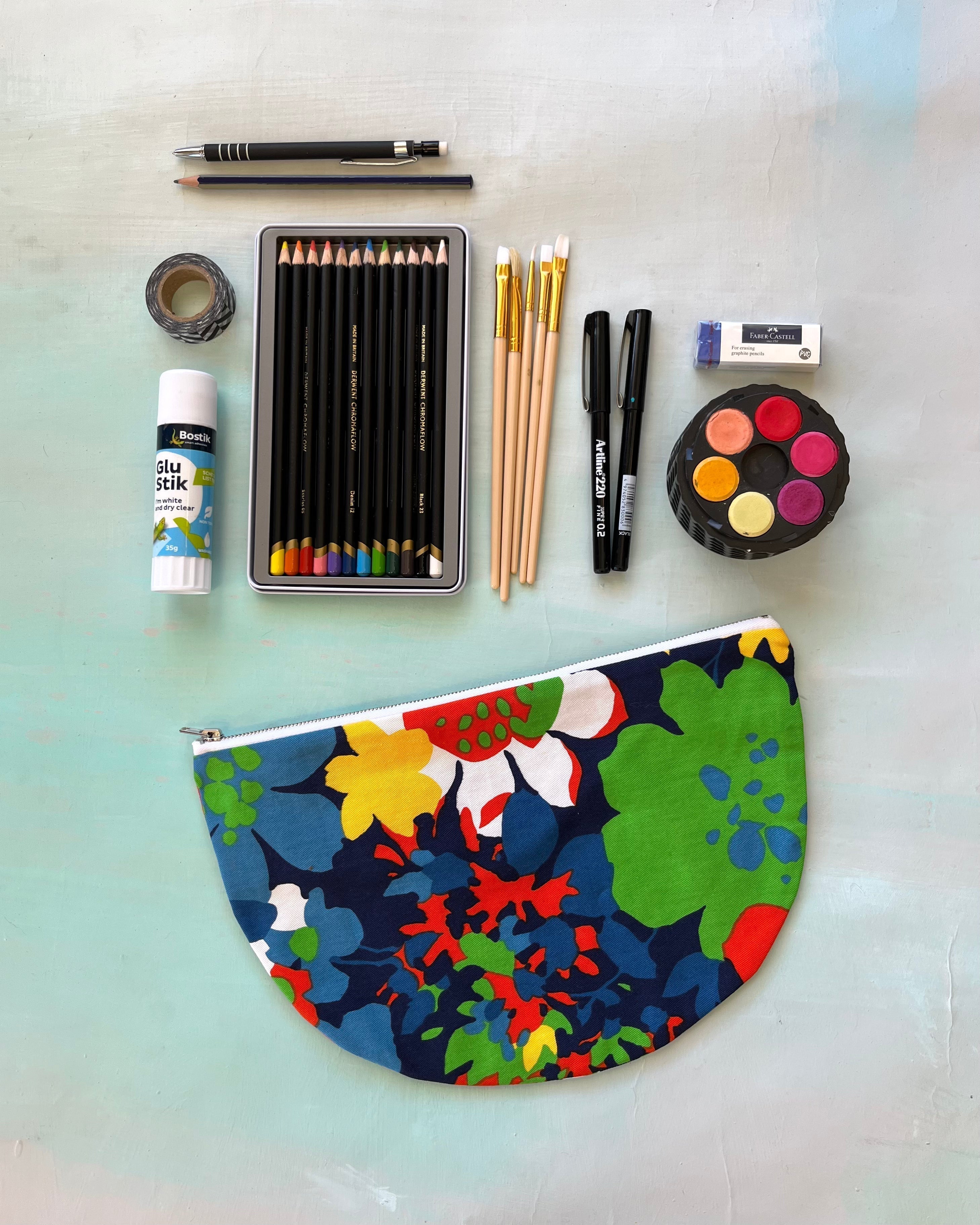 Crescent Purse Vintage Blue Robins