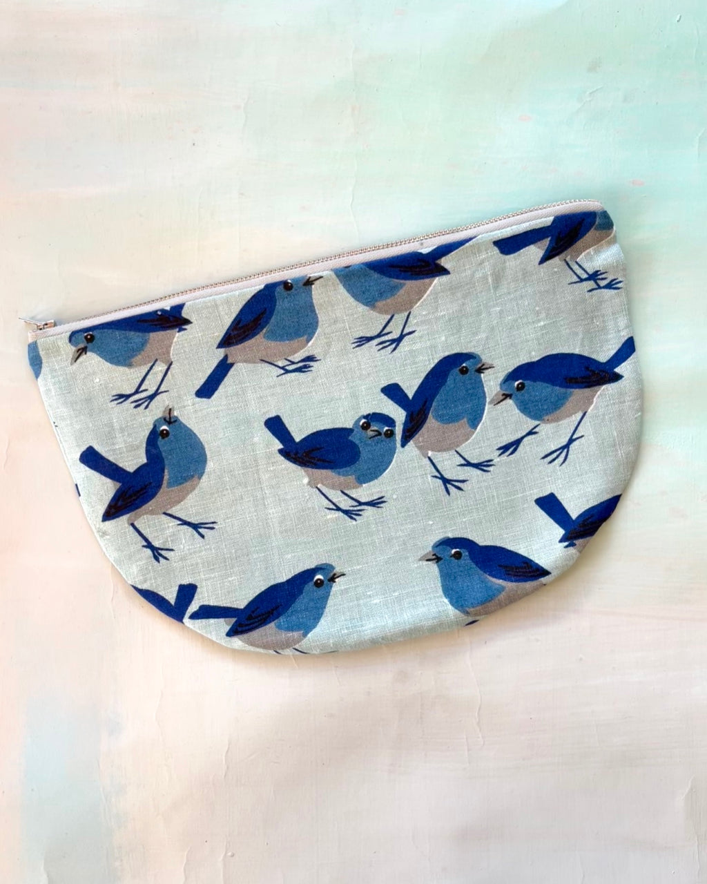 Crescent Purse Vintage Blue Robins