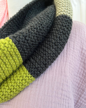 Hand Knitted Infinity Scarf Liquorice All Sorts #2
