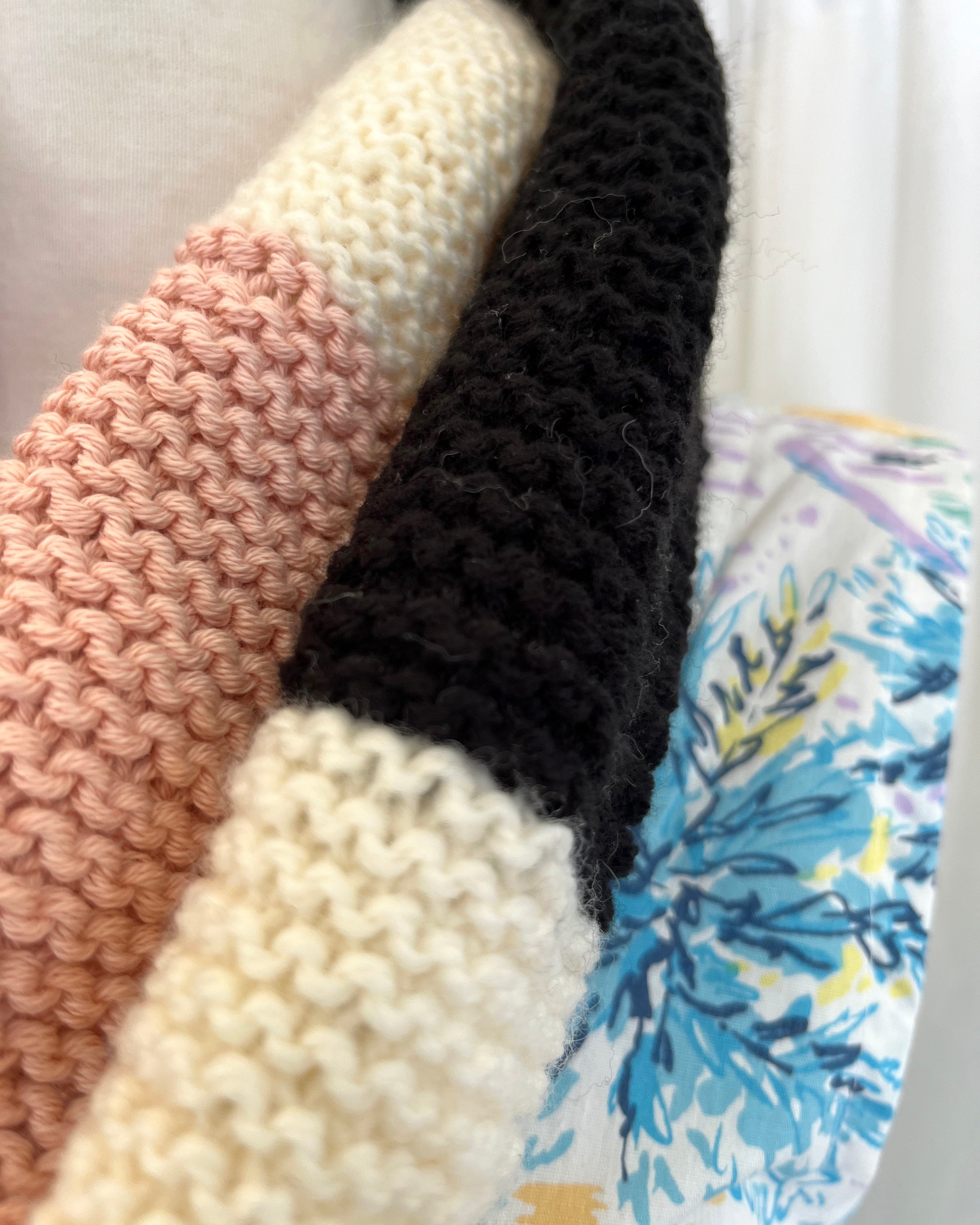Hand Knitted Infinity Scarf Liquorice All Sorts #3