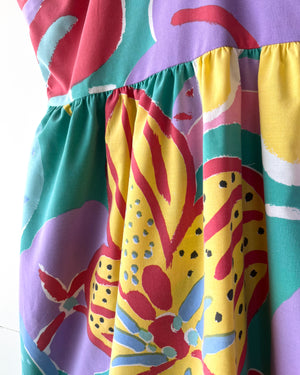 Lucy Dress Vintage Ken Done Green Flowers by the Sea 10