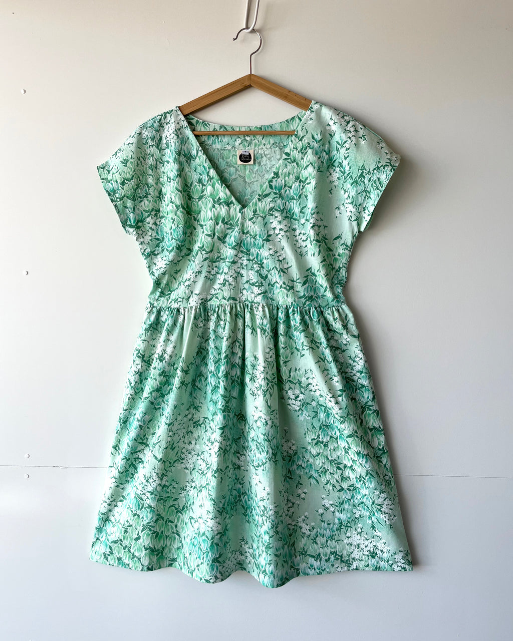 Lucy Dress Vintage Green Tulips 6