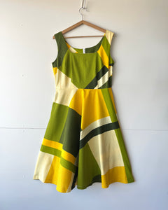 Calypso Dress Vintage Green Geo 8 & 14