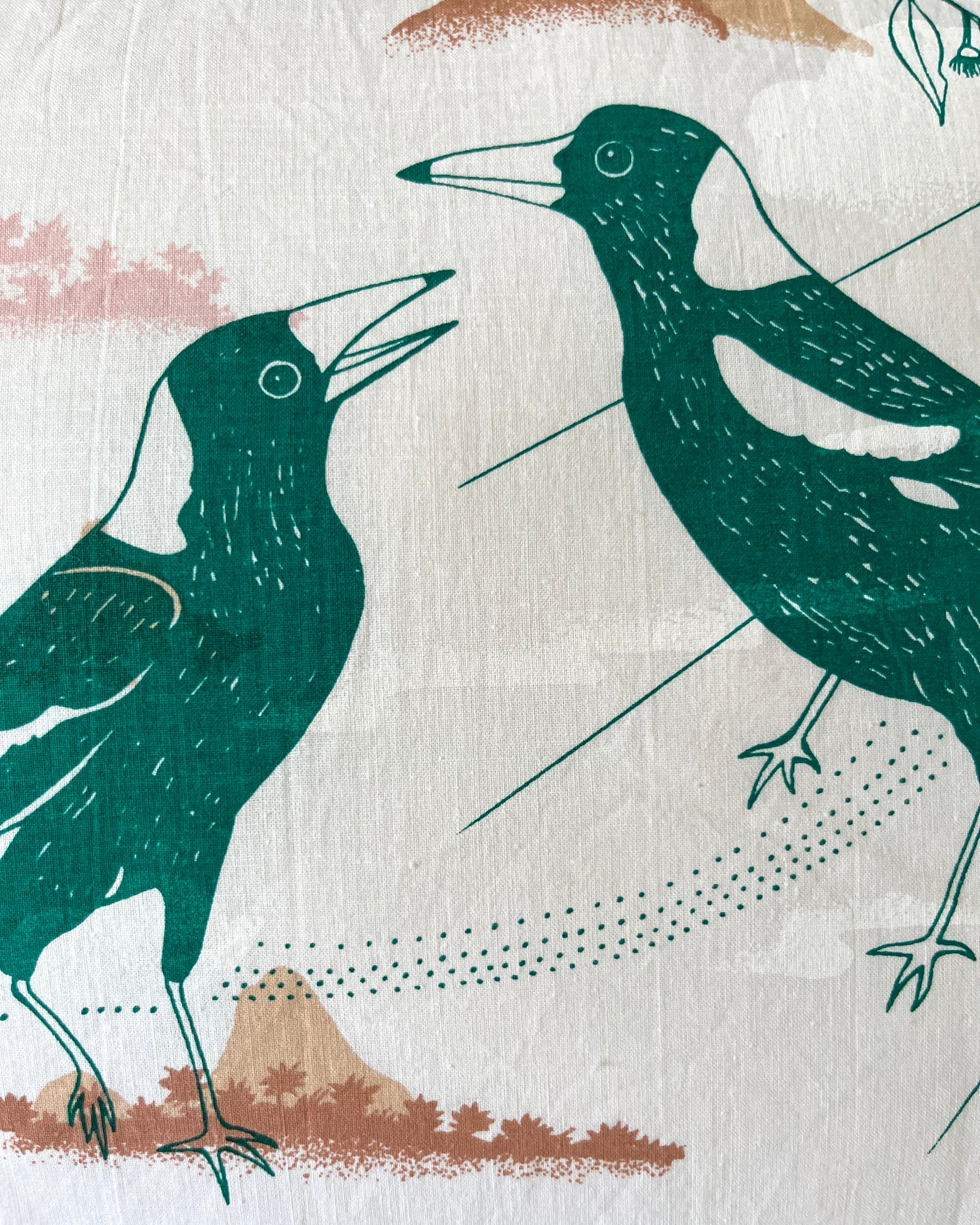 Patchwork Pillowcase Magpies Earthy PAIR