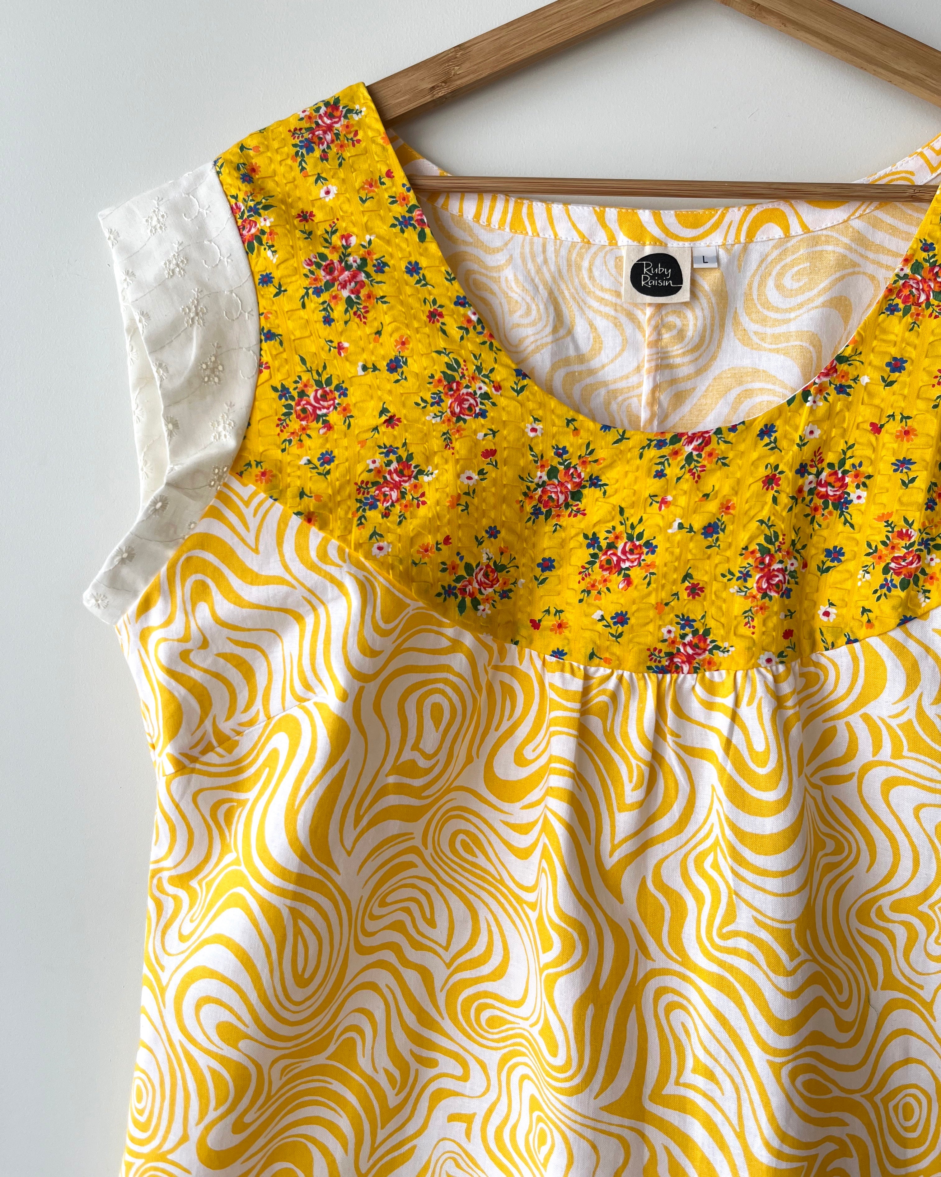 Collage Top Vintage Sunny Swirl L
