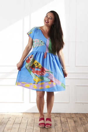 Lucy Dress Vintage Ken Done Green Flowers by the Sea 10