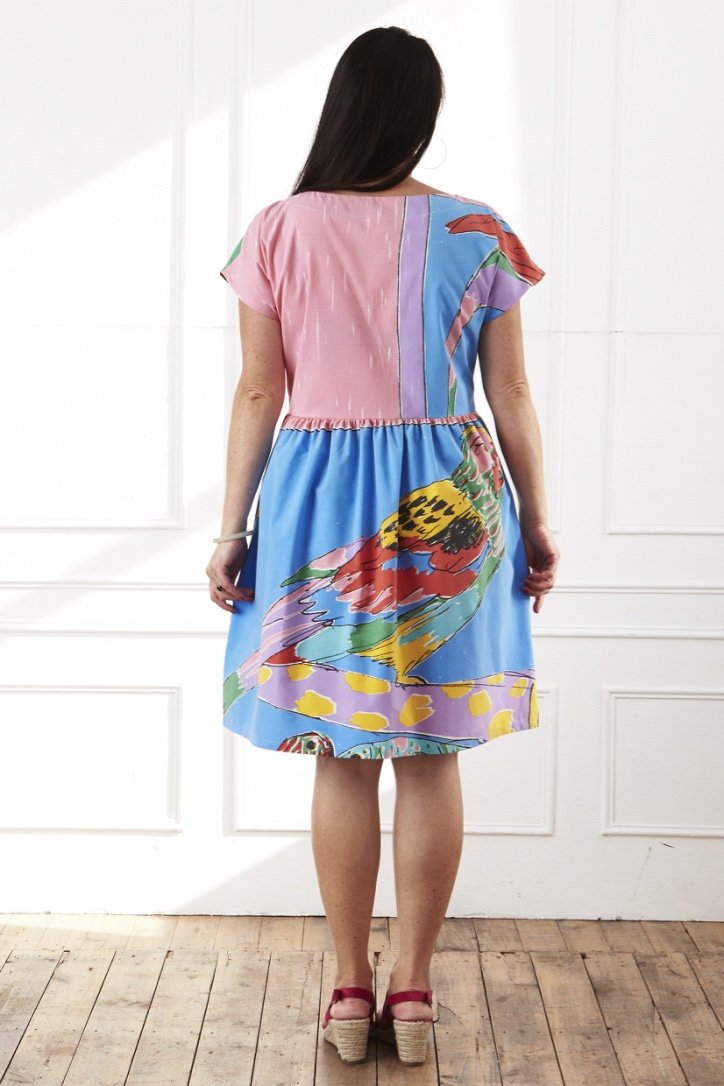 Lucy Dress Vintage Ken Done Green Flowers by the Sea 10
