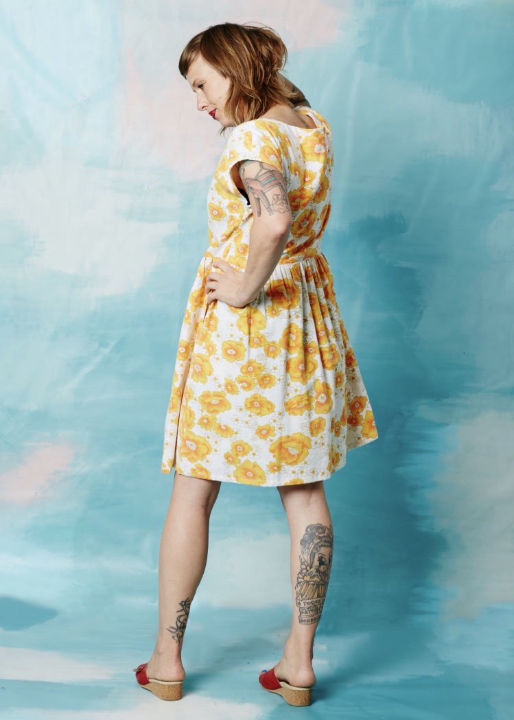 Lucy Dress Vintage Ken Done Green Flowers by the Sea 10