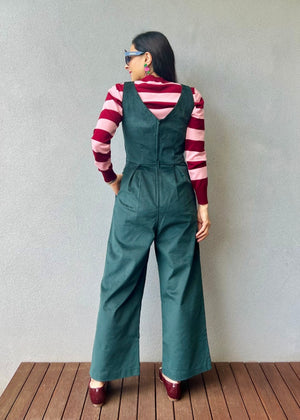 Stevie Jumpsuit Forest Green Corduroy