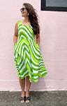 Calypso Dress Vintage Green Swirl 6 & 8