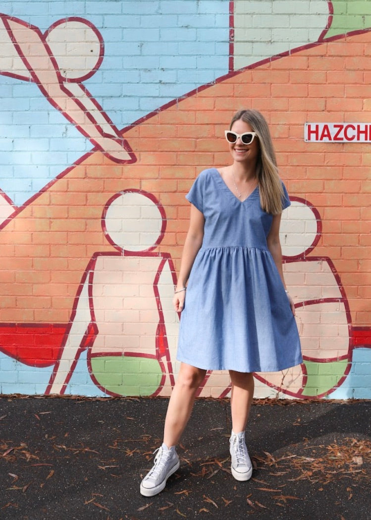 Lucy Dress Chambray LOW STOCK